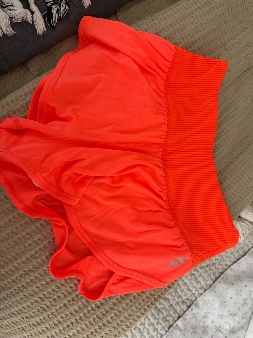 Free People Neon Coral Athletic Shorts